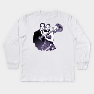 Les Paul and Mary Ford - An illustration by Paul Cemmick Kids Long Sleeve T-Shirt